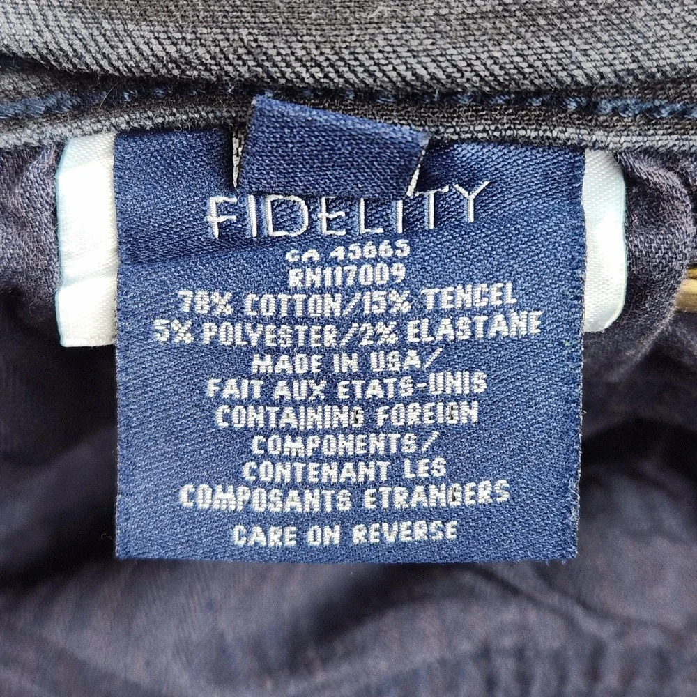 Fidelity Jeans Womens 27x32 Blue Saffron High Rise Skinny Flare Made USA Denim - Picture 16 of 16